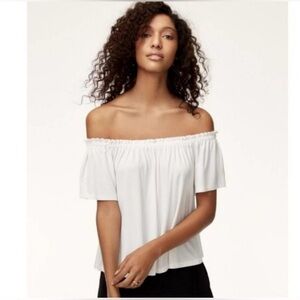 Aritzia Wilfred Santre Off  Shoulder White Top. Size Small